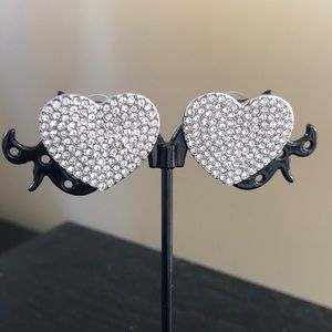 Sparkling Rhinestone Heart Earrings
